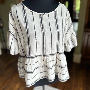 Paper Crane Striped Black and White Women's Top